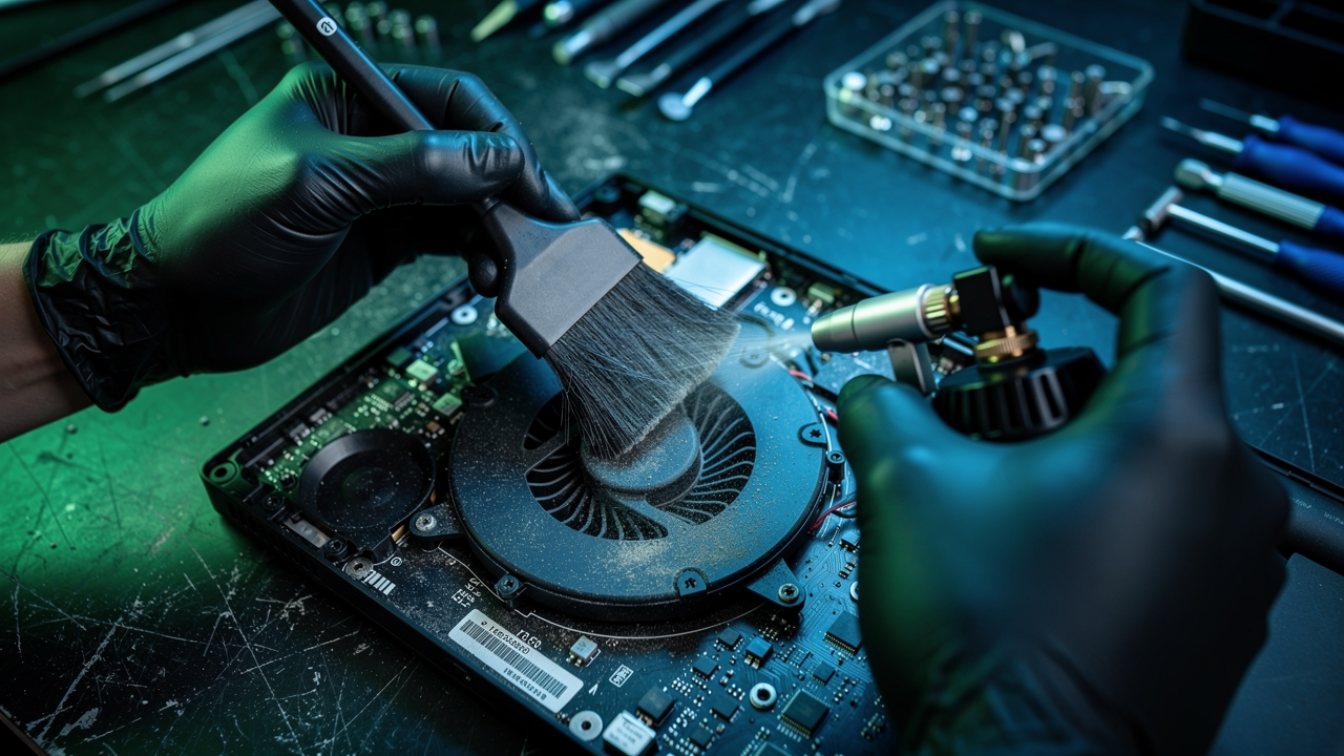 Laptop fan cleaning at Turlock Computer Repair