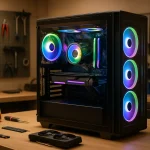 Gaming PC being evaluated for trade-in value at Turlock computer repair shop