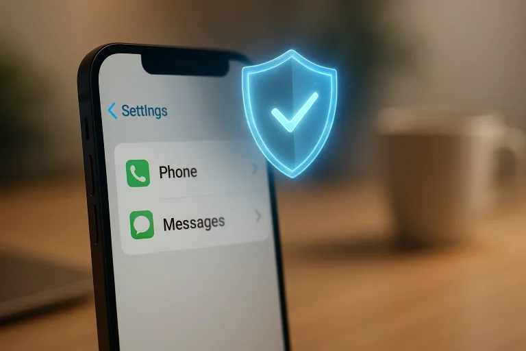 iPhone showing iOS 18 anti-scam upgrade security settings screen with call screening and message filtering options