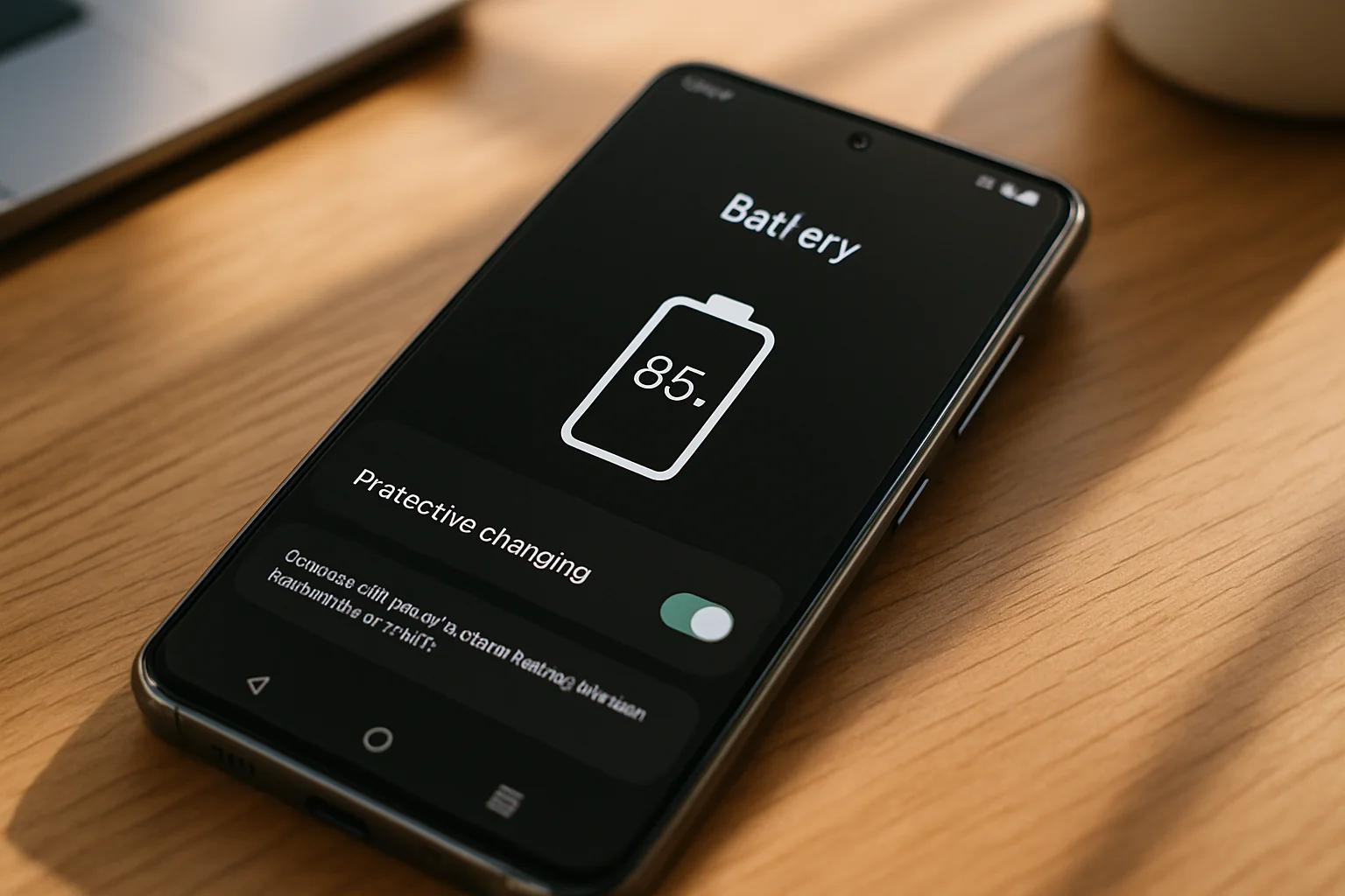 Samsung phone displaying battery settings with automated Samsung battery routines enabled