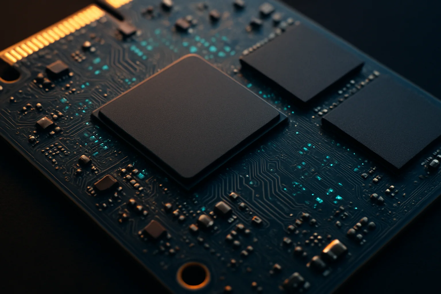SSD controller chip and flash memory showing how deleted data can remain hidden in drive components
